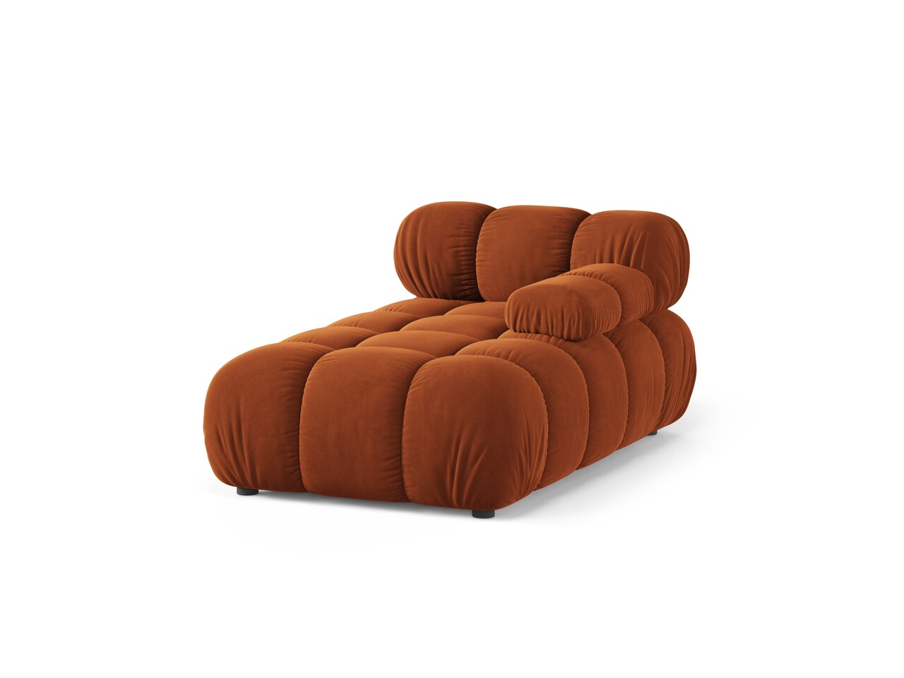 Sezlong living dreapta 1 loc, Bellis-51, Micadoni Home, 155x94x70 cm, catifea, teracota - imagine 6